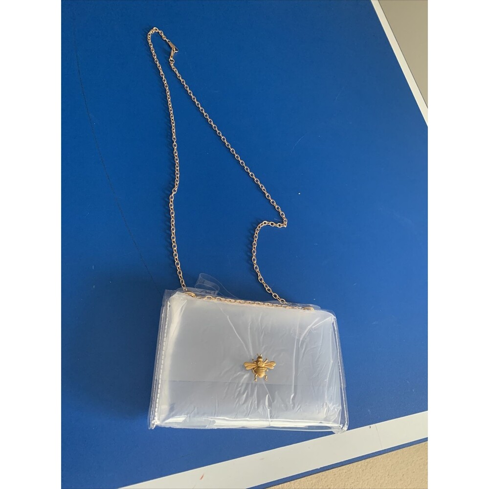 Clear Crossbody Bag With Gold Chain , Concert Goers Bag